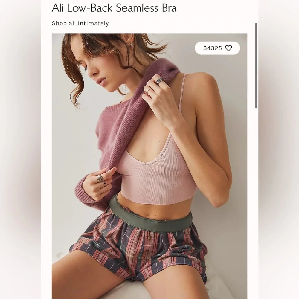 NWOT Free People Ali Low-back Seamless bra